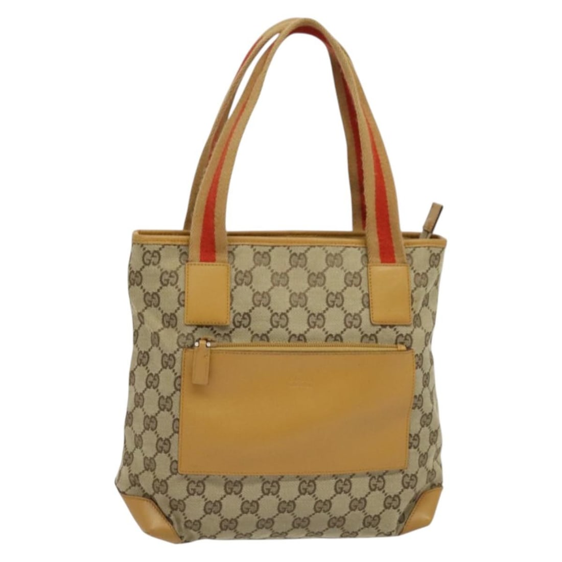 GUCCI GG Canvas Sherry Line Tote Bag Beige Silver 019 0402 1705 Authentic (1 of 18)