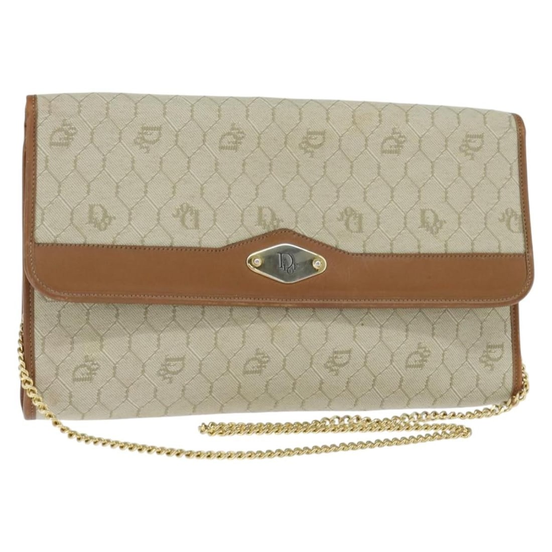 Christian Dior Beige Honeycomb Canvas Shoulder Bag Authenticated: Christian Dior Beige Honeycomb Canvas Shoulder Bag Authenticated This elegant Christian Dior Honeycomb Canvas Chain Shoulder Bag is a sophisticated addition to your accessory collection. Crafted in Fr