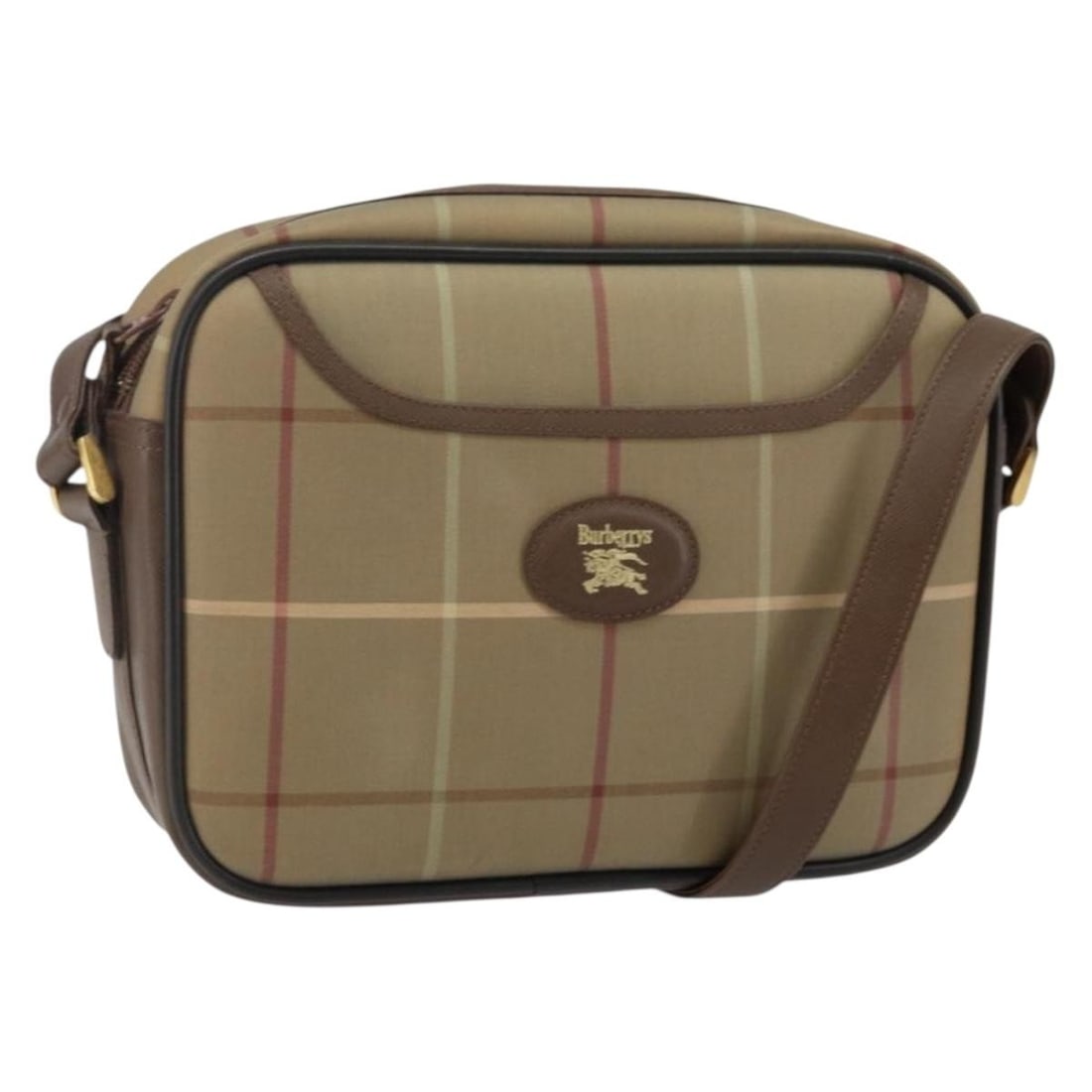 Burberrys Nova Check Beige Gold Canvas Shoulder Bag (1 of 18)