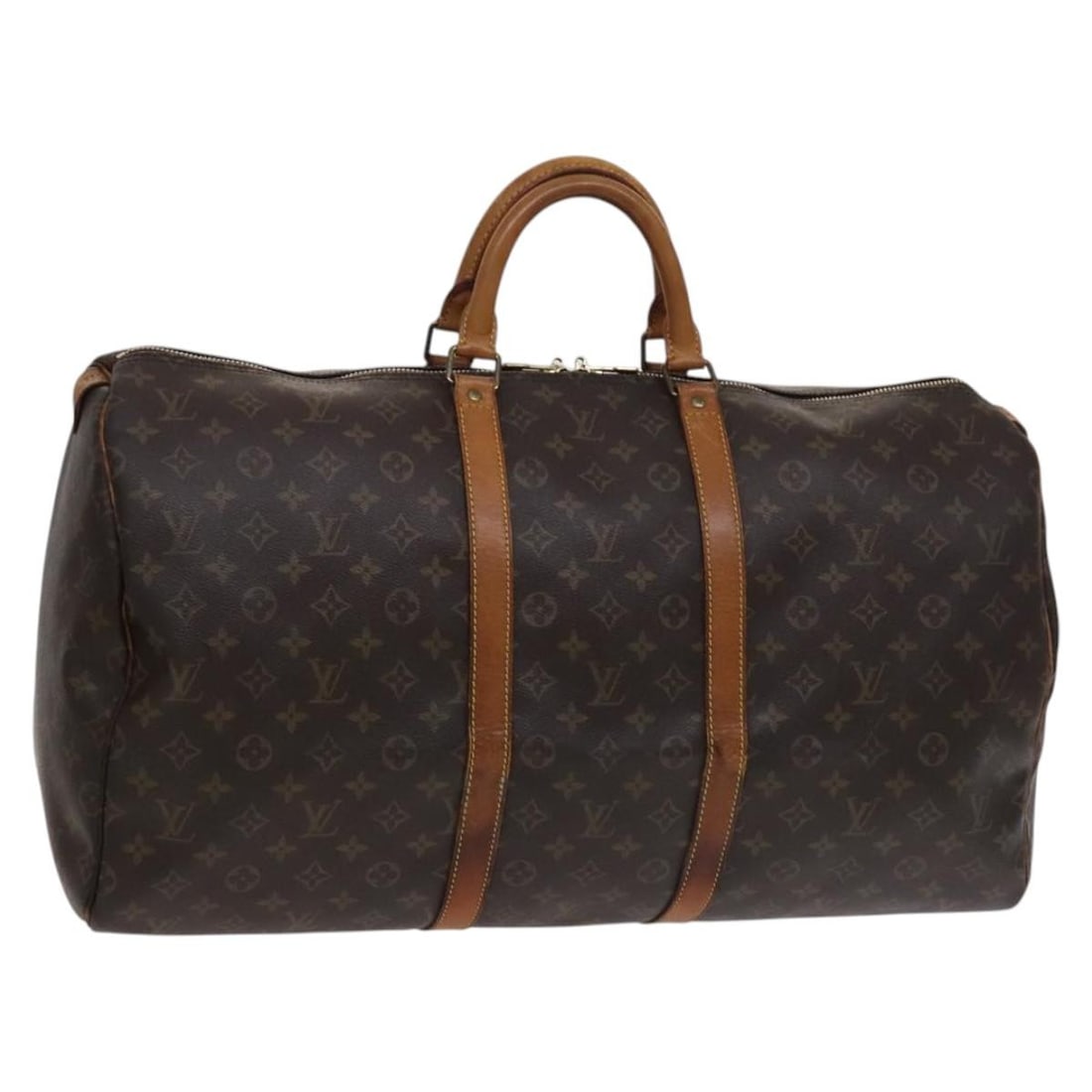 Louis Vuitton Monogram Keepall 55 Boston Bag M41424 Auth France: Louis Vuitton Monogram Keepall 55 Boston Bag M41424 Auth France This authentic Louis Vuitton Monogram Keepall 55 Boston Bag is a timeless travel companion, crafted from durable Monogram Canvas. With a