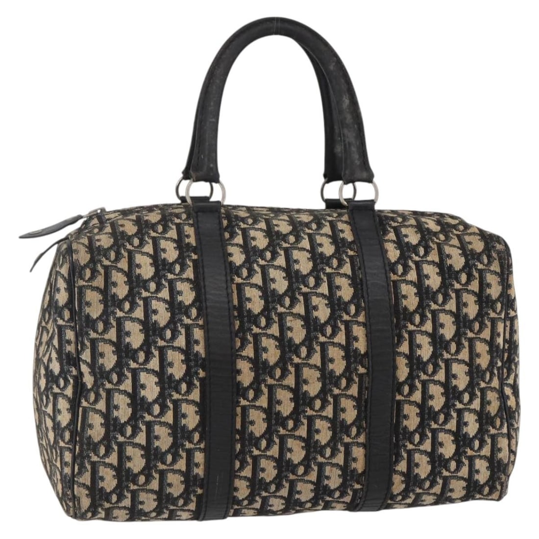 Christian Dior Navy Silver Trotter Canvas Hand Bag Auth 144464 (1 of 18)