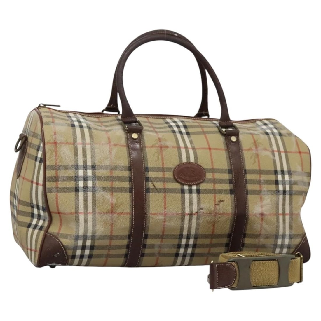 Burberrys Nova Check Beige PVC Boston Bag 2way Auth: Burberrys Nova Check Beige PVC Boston Bag 2way Auth This authentic Burberrys Nova Check Boston Bag is crafted from durable PVC leather in a stylish beige color. Designed for versatility, this 2-way ba