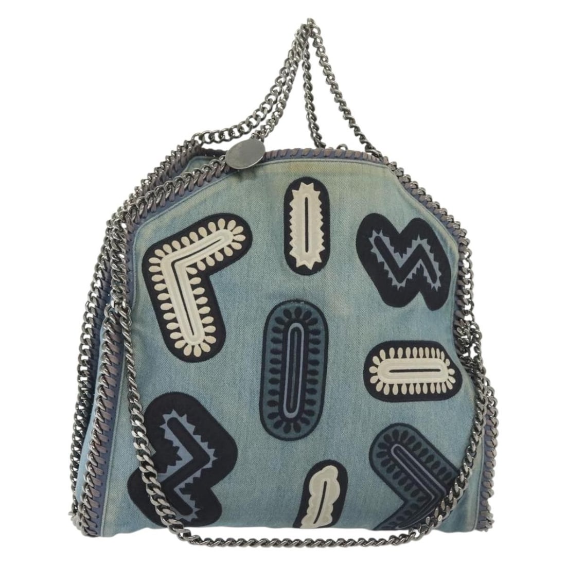 Stella McCartney Light Blue Canvas Chain Faravera Shoulder Bag Italy Auth: Stella McCartney Light Blue Canvas Chain Faravera Shoulder Bag Italy Auth The Stella McCartney Chain Faravera Shoulder Bag is a stylish accessory crafted from durable canvas in a light blue color. Des