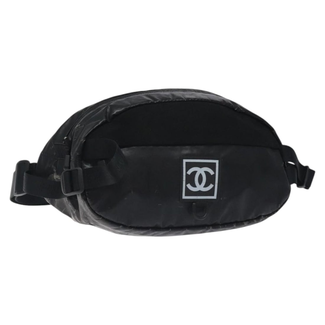 Authentic CHANEL Black Nylon Sports Waist Bag Italy: Authentic CHANEL Black Nylon Sports Waist Bag Italy Elevate your style with this authentic CHANEL Sports Waist Bag, crafted from durable nylon in a classic black hue. This bag is not only fashionable