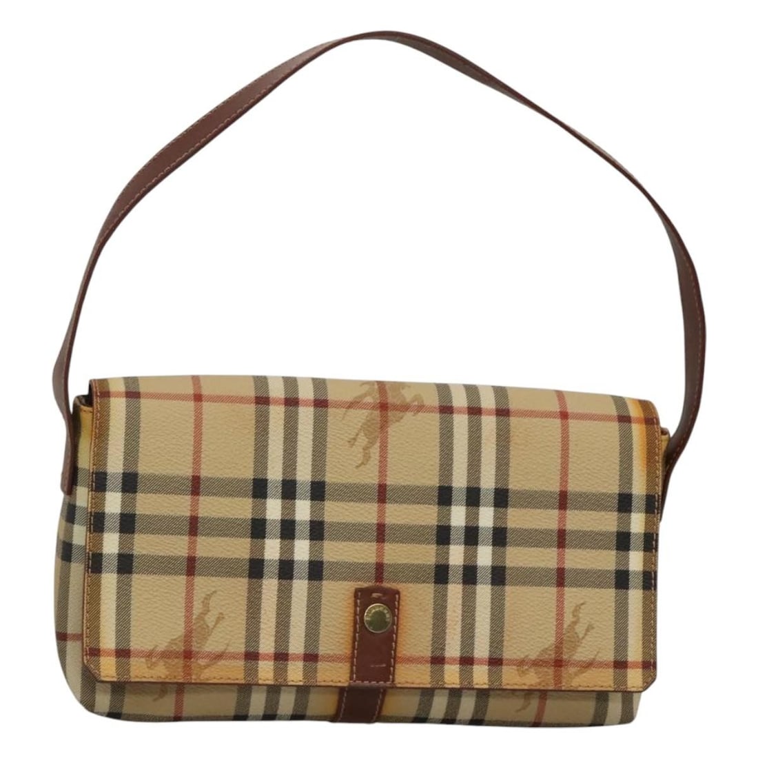 BURBERRY Nova Check Beige PVC Leather Shoulder Bag Authentic (1 of 18)