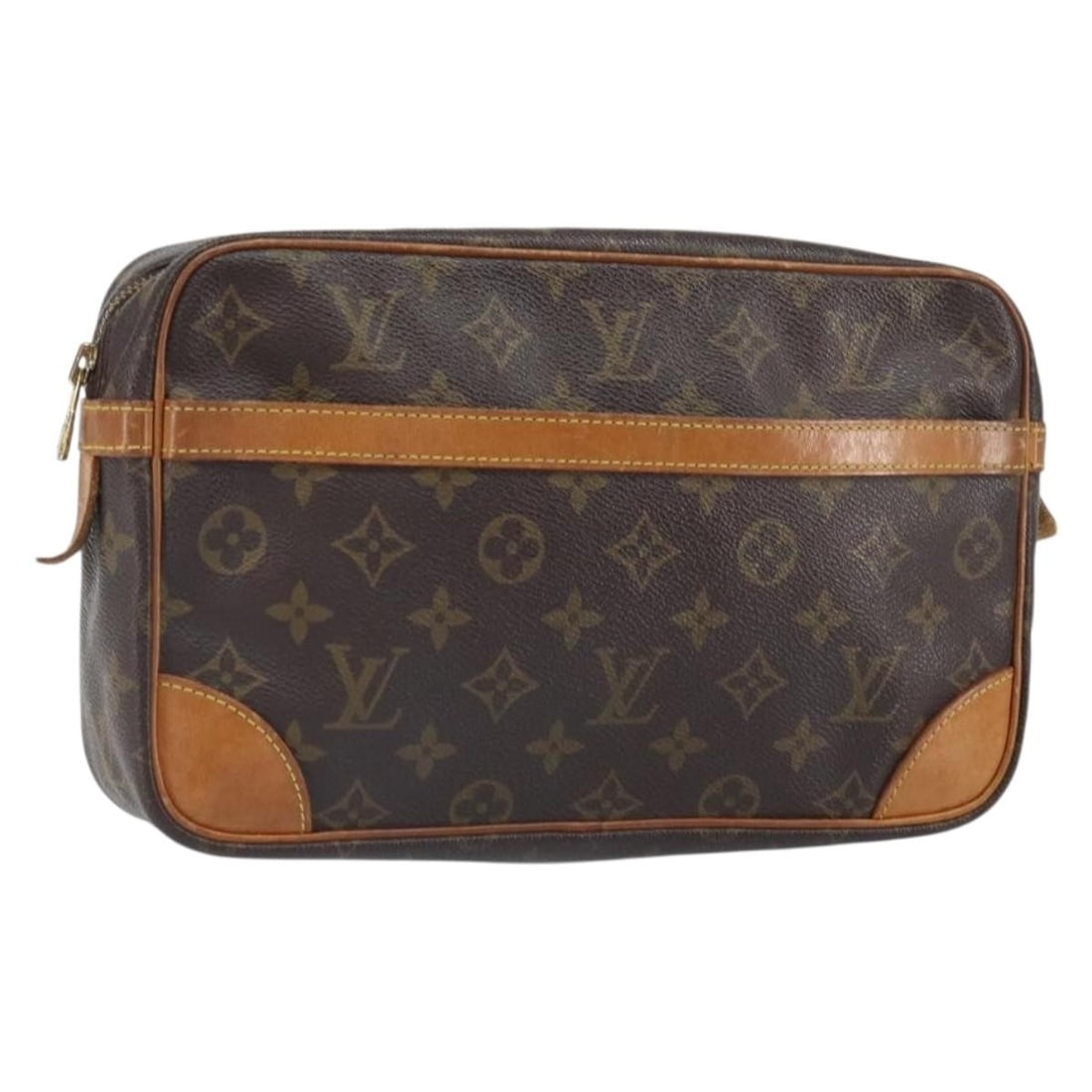 Louis Vuitton Compiegne 28 Monogram Canvas Clutch Bag M51845 France: Louis Vuitton Compiegne 28 Monogram Canvas Clutch Bag M51845 France This Louis Vuitton Compiegne 28 clutch bag features the iconic Monogram canvas exterior and was crafted in France. The bag has a cla