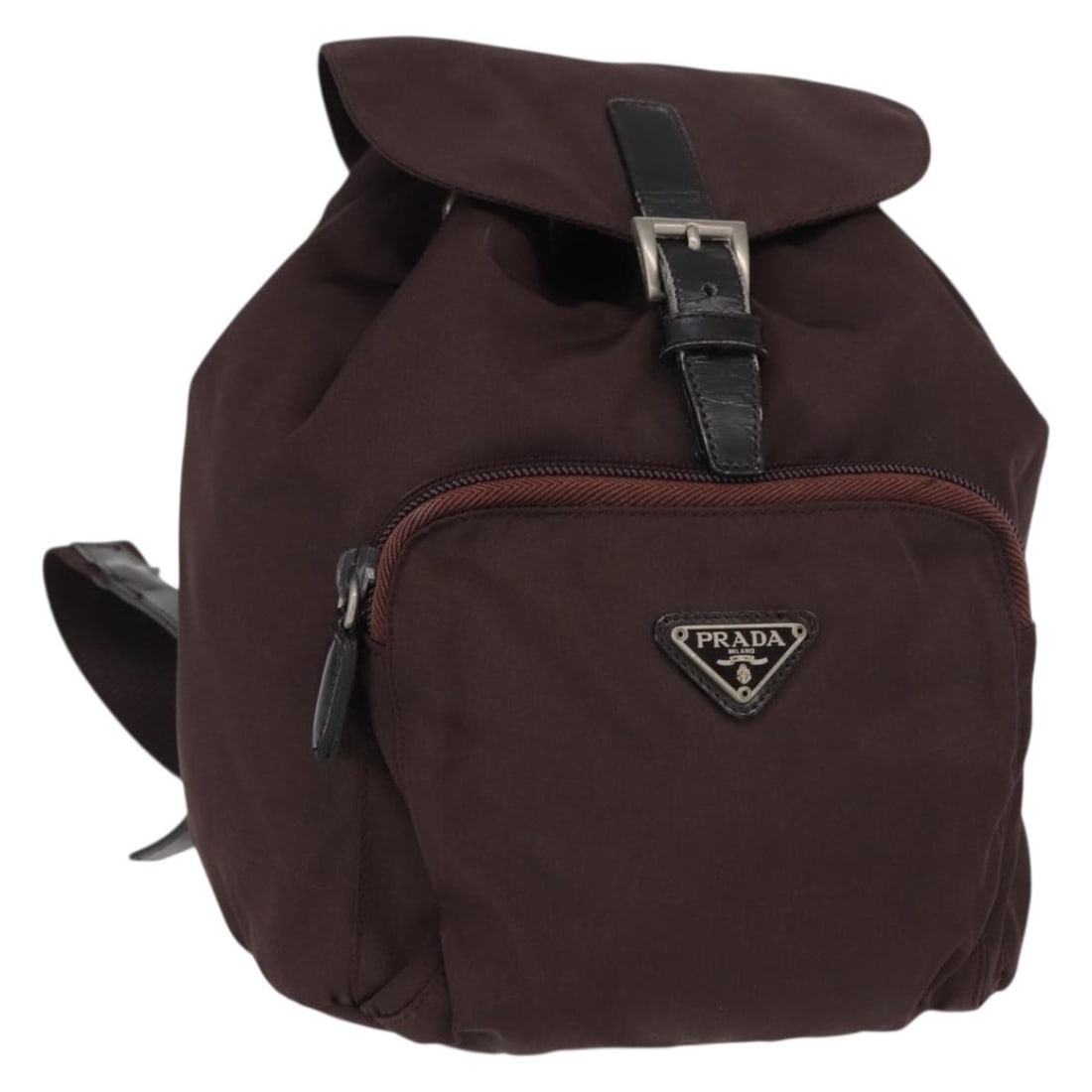 PRADA Brown Silver Nylon Backpack Auth 151264 Italy: PRADA Brown Silver Nylon Backpack Auth 151264 Italy This PRADA backpack is a stylish and functional accessory crafted from durable nylon, featuring a sophisticated brown and silver color scheme. Measu