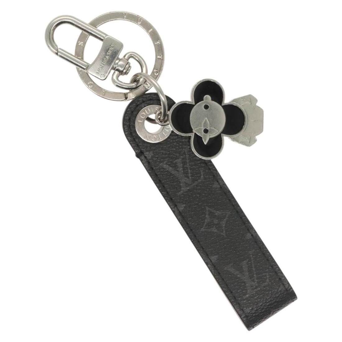 LOUIS VUITTON Monogram Eclipse Dragon Vivienne Key Holder M01821 Italy Auth (1 of 6)