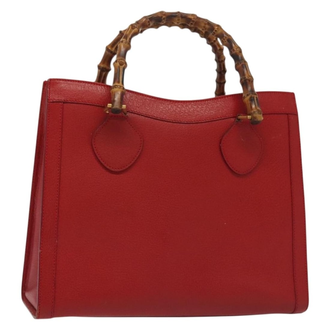 GUCCI Bamboo Hand Bag Leather Red Gold 002 2865 0260 Authentic Italy (1 of 18)