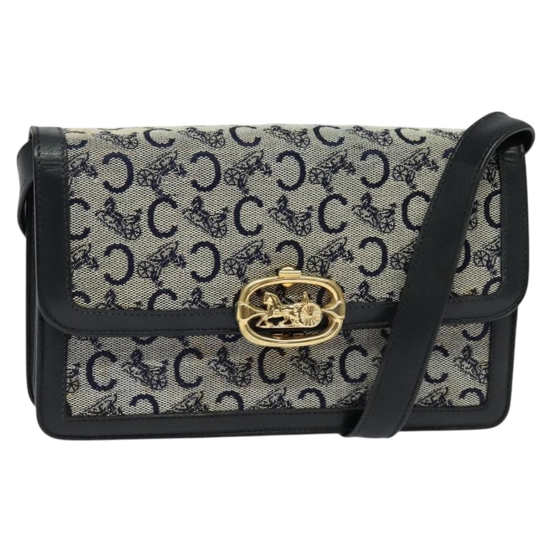 CELINE C Sulky Canvas Shoulder Bag Brown Gold Made in Italy (1 of 18)