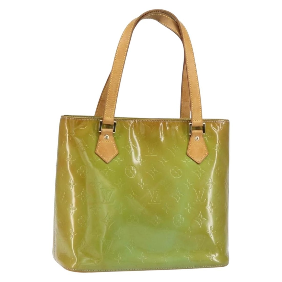 LOUIS VUITTON Monogram Vernis Houston Hand Bag Baby Blue M91005 Auth (1 of 18)