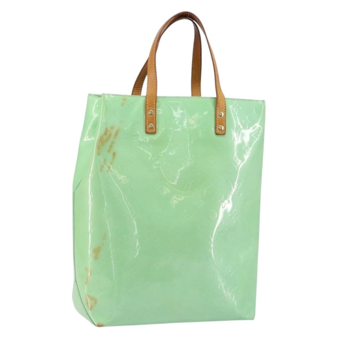 Louis Vuitton Reade MM Peppermint Patent Leather Handbag M91305: Louis Vuitton Reade MM Peppermint Patent Leather Handbag M91305 This Louis Vuitton Monogram Vernis Reade MM handbag features a Peppermint colored patent leather exterior and is made in France. The bag