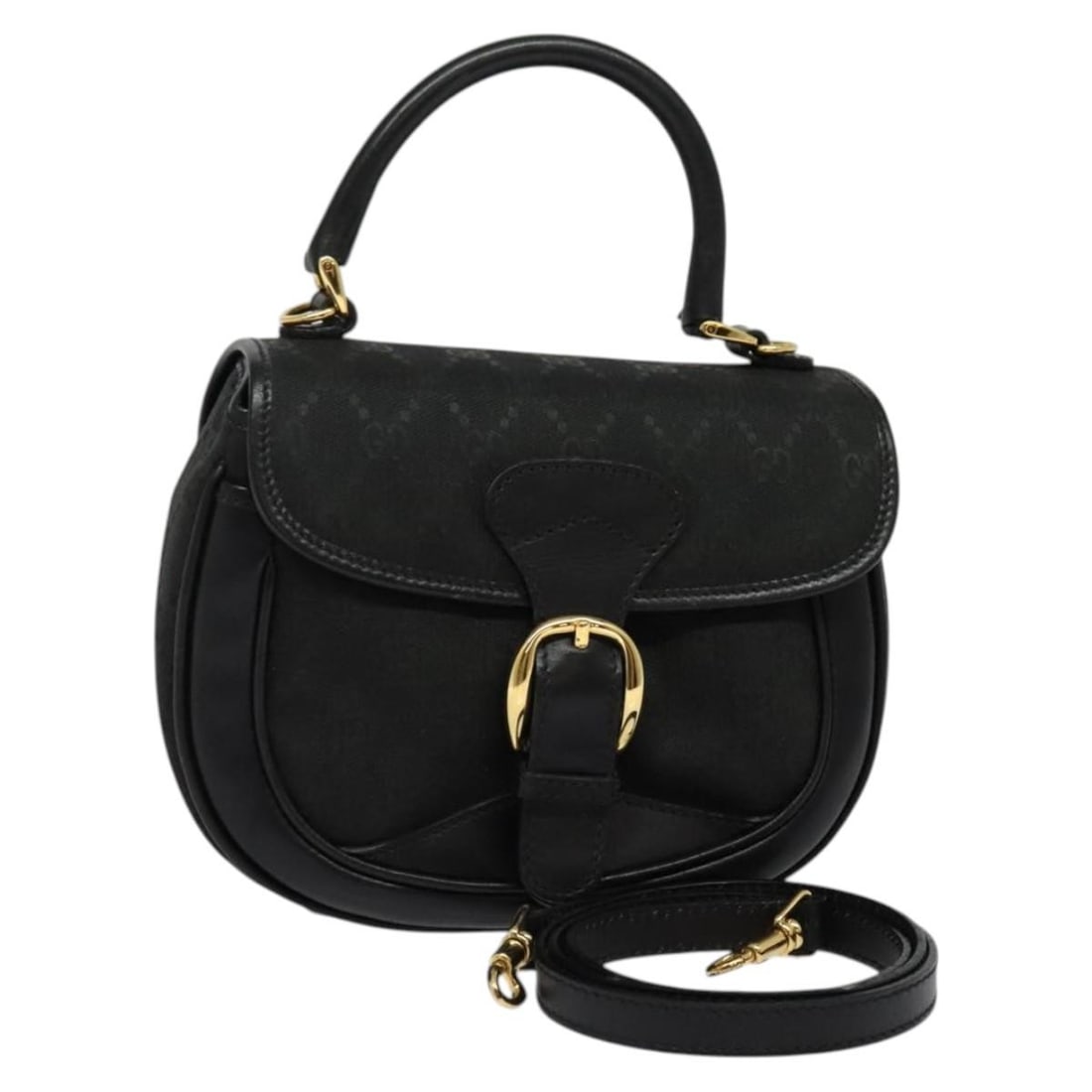 GUCCI GG Canvas Hand Bag Black Gold 2-Way Italy 000 2058 0321 Auth (1 of 18)