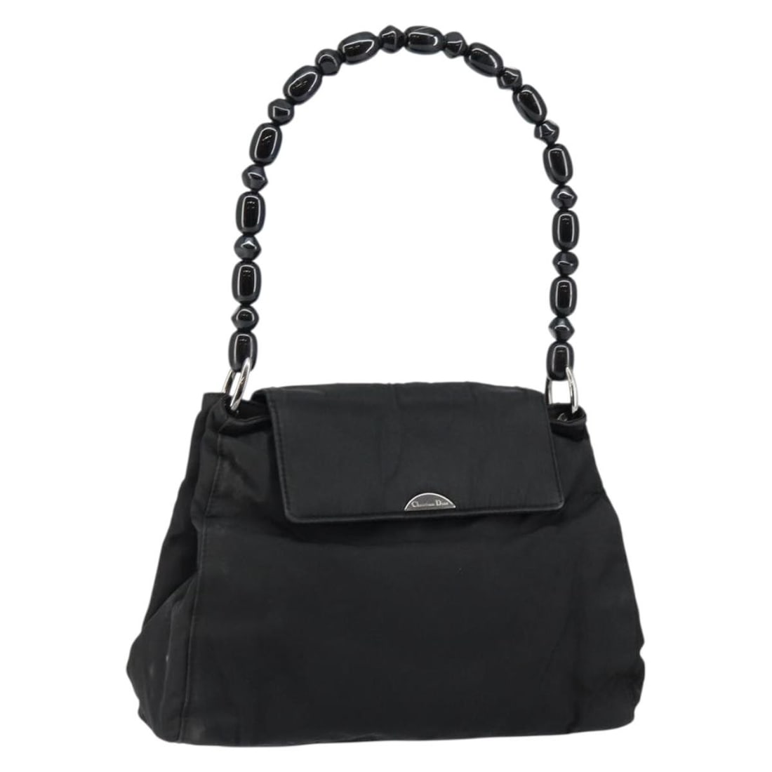 Christian Dior Maris Pearl Shoulder Bag Black Silver Nylon Auth: Christian Dior Maris Pearl Shoulder Bag Black Silver Nylon Auth The Christian Dior Maris Pearl Shoulder Bag is a stylish accessory crafted from durable nylon, featuring a sophisticated black and silve