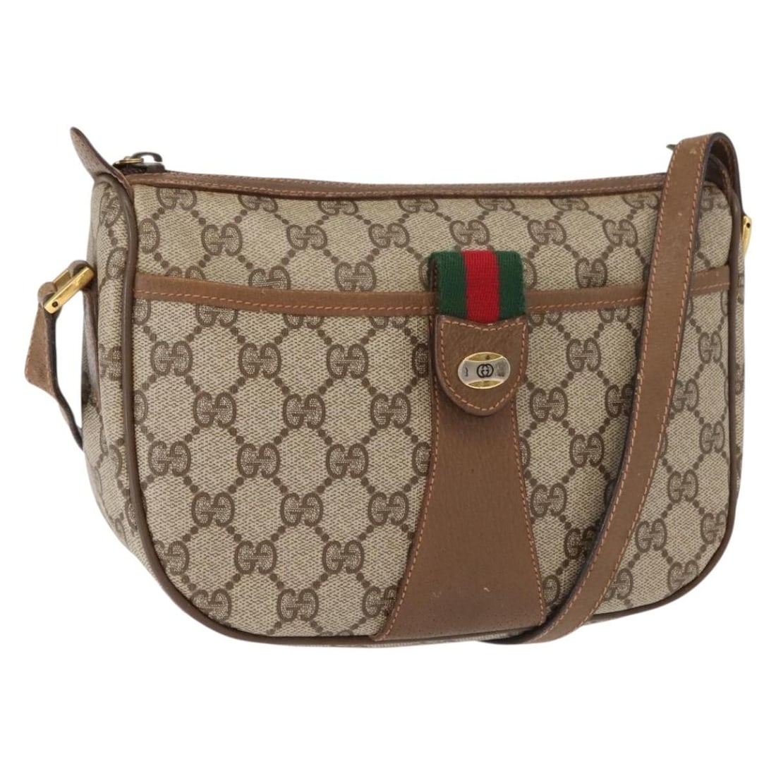 GUCCI GG Supreme Sherry Line Beige PVC Shoulder Bag 89 02 032 Auth: GUCCI GG Supreme Sherry Line Beige PVC Shoulder Bag 89 02 032 Auth This authentic GUCCI GG Supreme Web Sherry Line Shoulder Bag is crafted from durable PVC leather in a sophisticated beige and gold co
