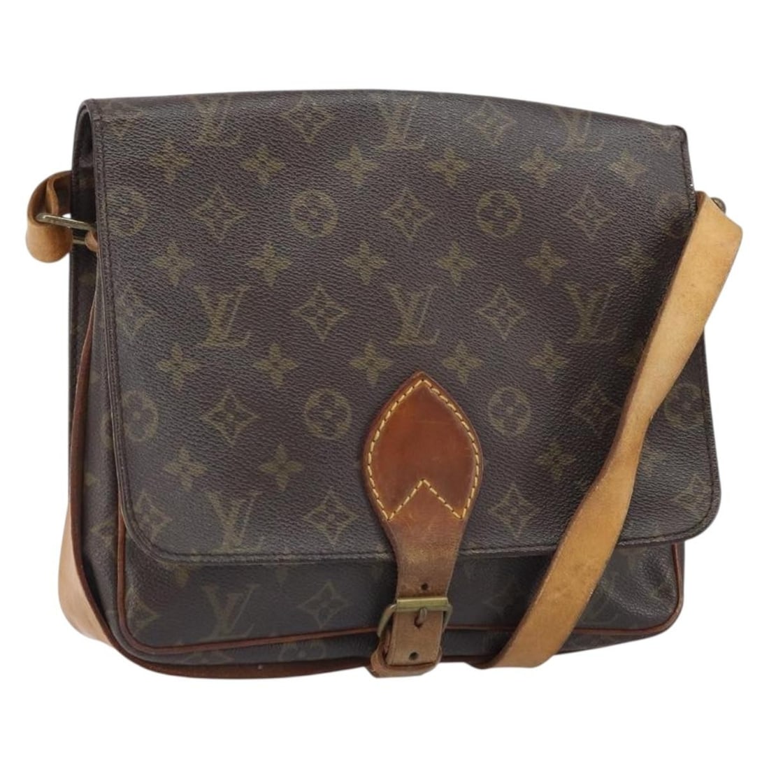 Monogram Canvas Cartouchiere GM Shoulder Bag by Louis Vuitton M51252 France: Monogram Canvas Cartouchiere GM Shoulder Bag by Louis Vuitton M51252 France This is a Louis Vuitton Monogram Cartouchiere GM shoulder bag crafted from signature monogram canvas. The bag features an ad