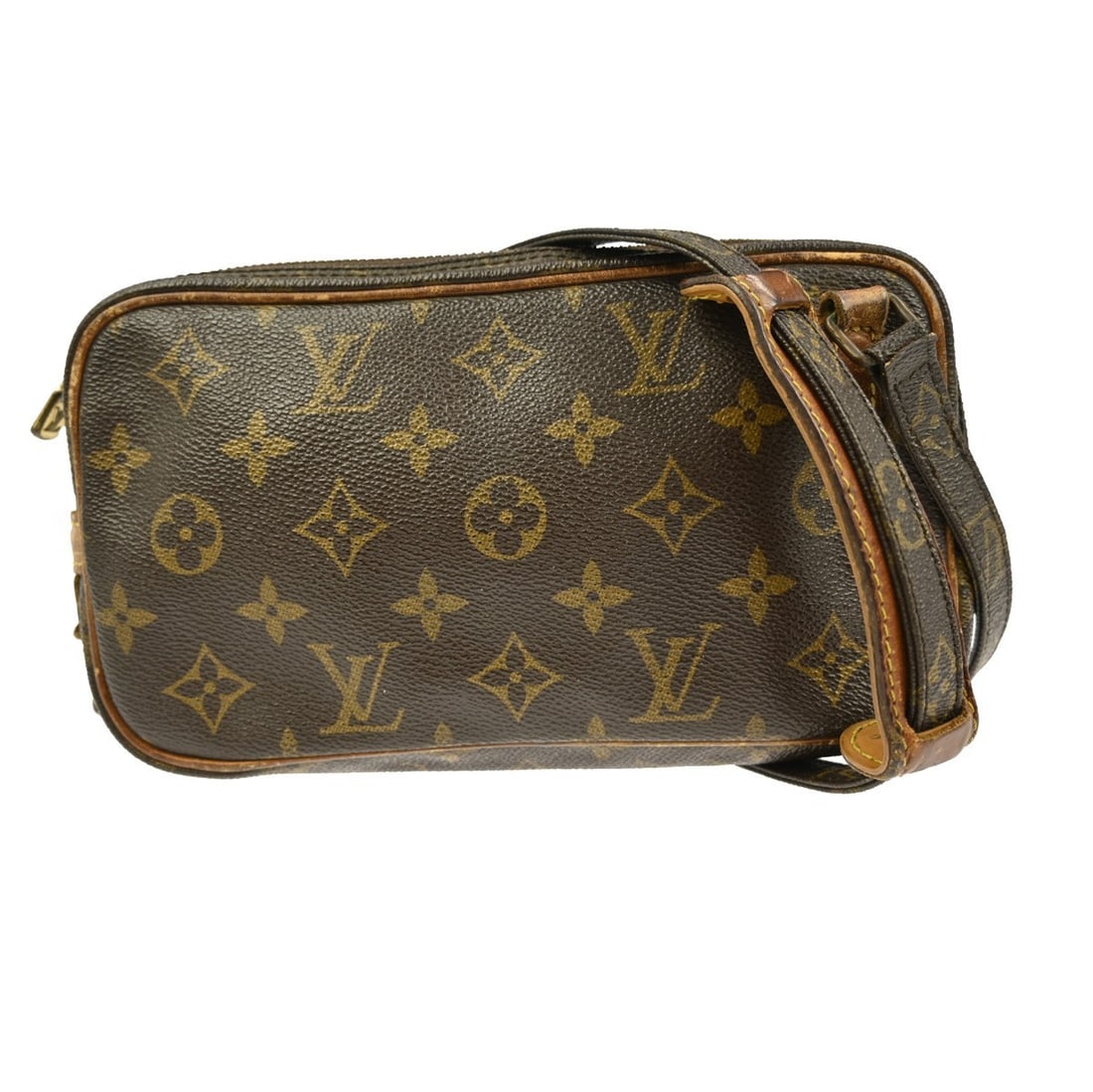 Louis Vuitton Monogram Marly Bandouliere Mini Vintage Crossbody Bag M51828: Louis Vuitton Monogram Marly Bandouliere Mini Vintage Crossbody Bag M51828 This Louis Vuitton Marly Bandouliere crossbody bag features the iconic Monogram pattern in brown leather. It is a mini-sized
