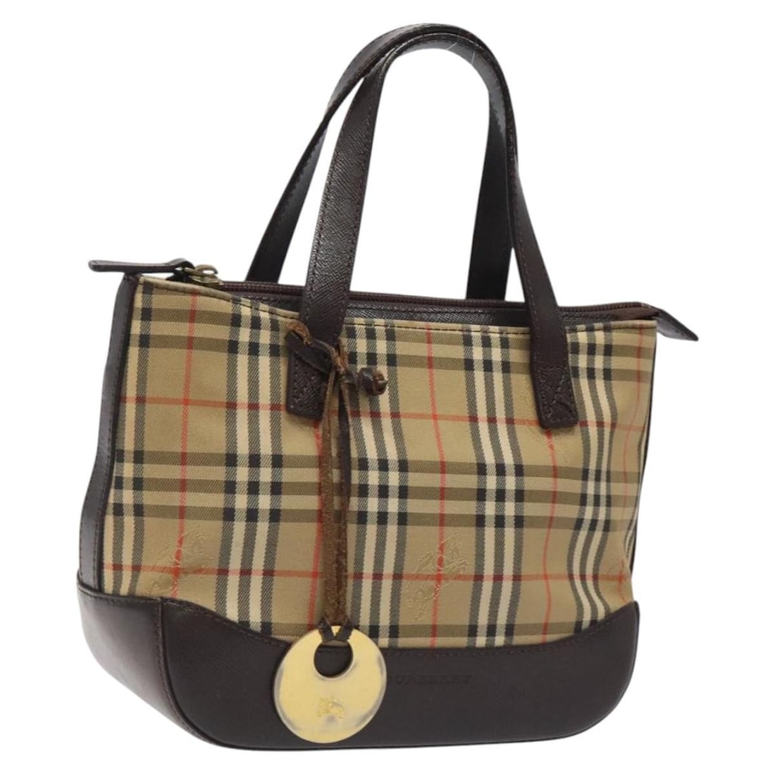 Burberry Nova Check Hand Bag Beige Canvas Authentic (1 of 18)