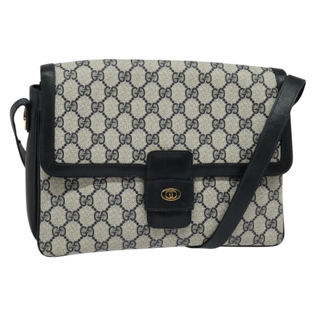 GUCCI GG Supreme Navy Gold Shoulder Bag PVC Italy (1 of 18)