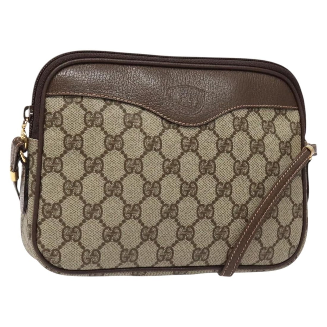 GUCCI GG Supreme Beige Gold PVC Shoulder Bag Italy Auth: GUCCI GG Supreme Beige Gold PVC Shoulder Bag Italy Auth This GUCCI GG Supreme Shoulder Bag combines luxury and functionality with its sophisticated design. Crafted in Italy, this shoulder bag features