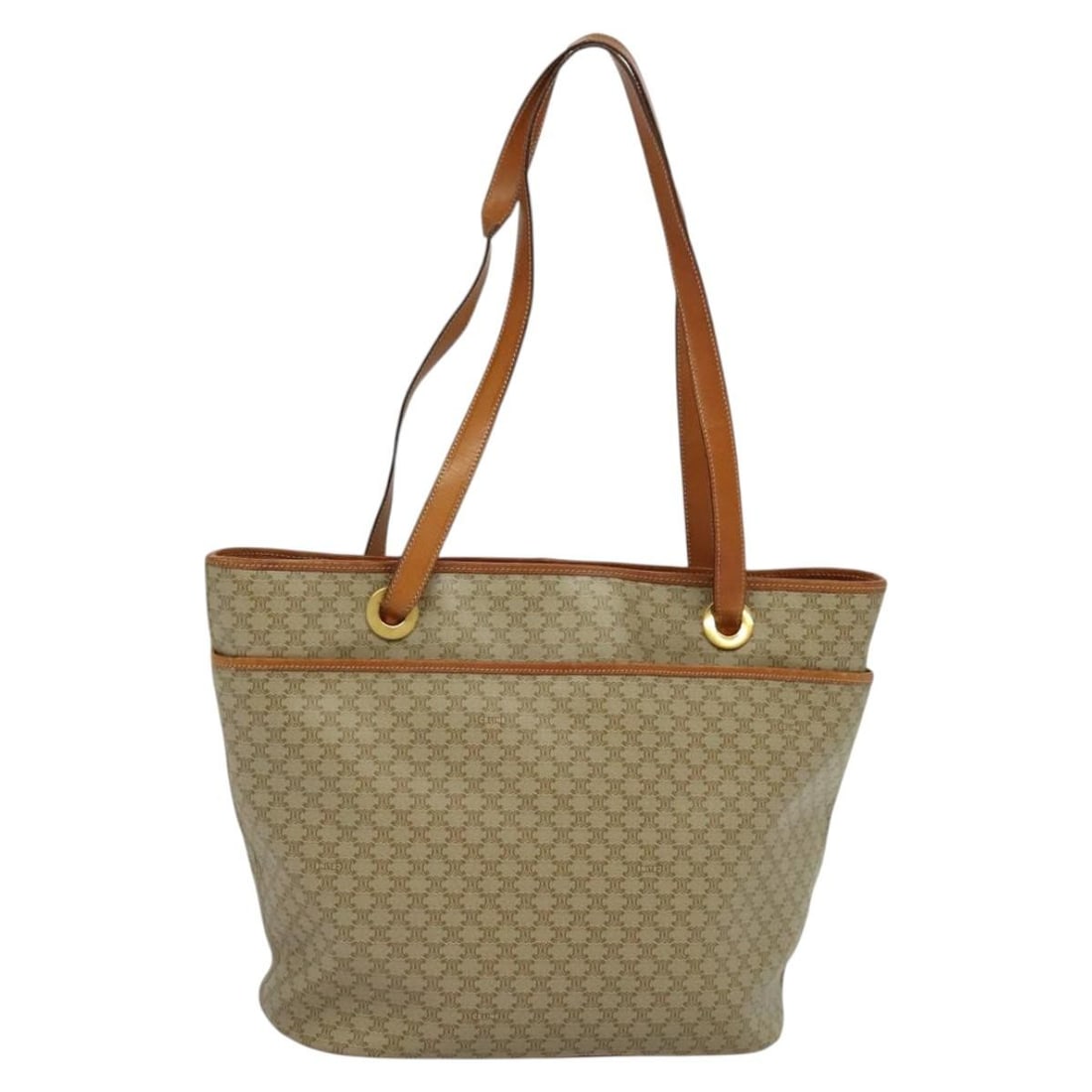 CELINE Beige Gold Macadam Canvas Tote Bag Made in Italy (1 of 18)