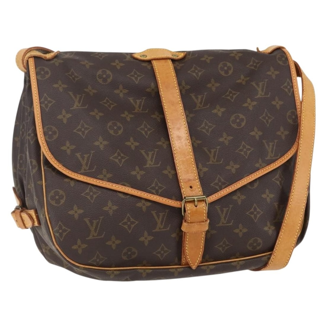 LOUIS VUITTON Monogram Saumur 35 Shoulder Bag M42254 Auth (1 of 18)