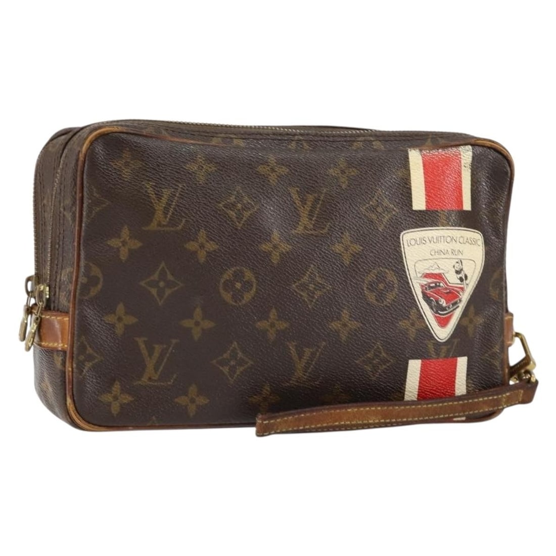 LOUIS VUITTON Monogram Canvas Clutch Bag M41432 Auth MI1058: LOUIS VUITTON Monogram Canvas Clutch Bag M41432 Auth MI1058 This authentic Louis Vuitton Monogram China Run Clutch Bag (Product No. M41432) is a stylish accessory crafted from durable Monogram Canvas.