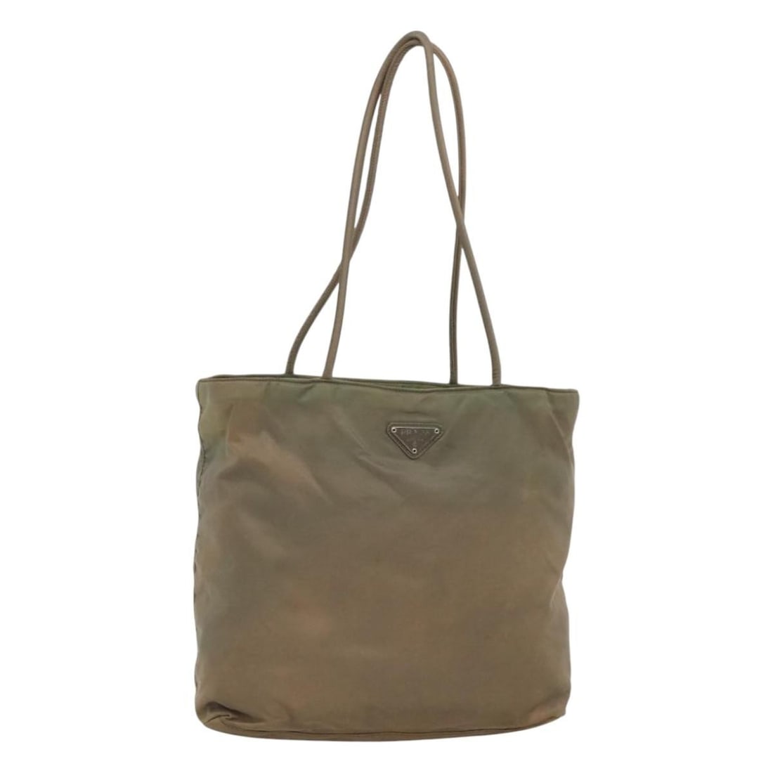 PRADA Beige Silver Nylon Tote Bag Made in Italy Auth ar13394 (1 of 18)