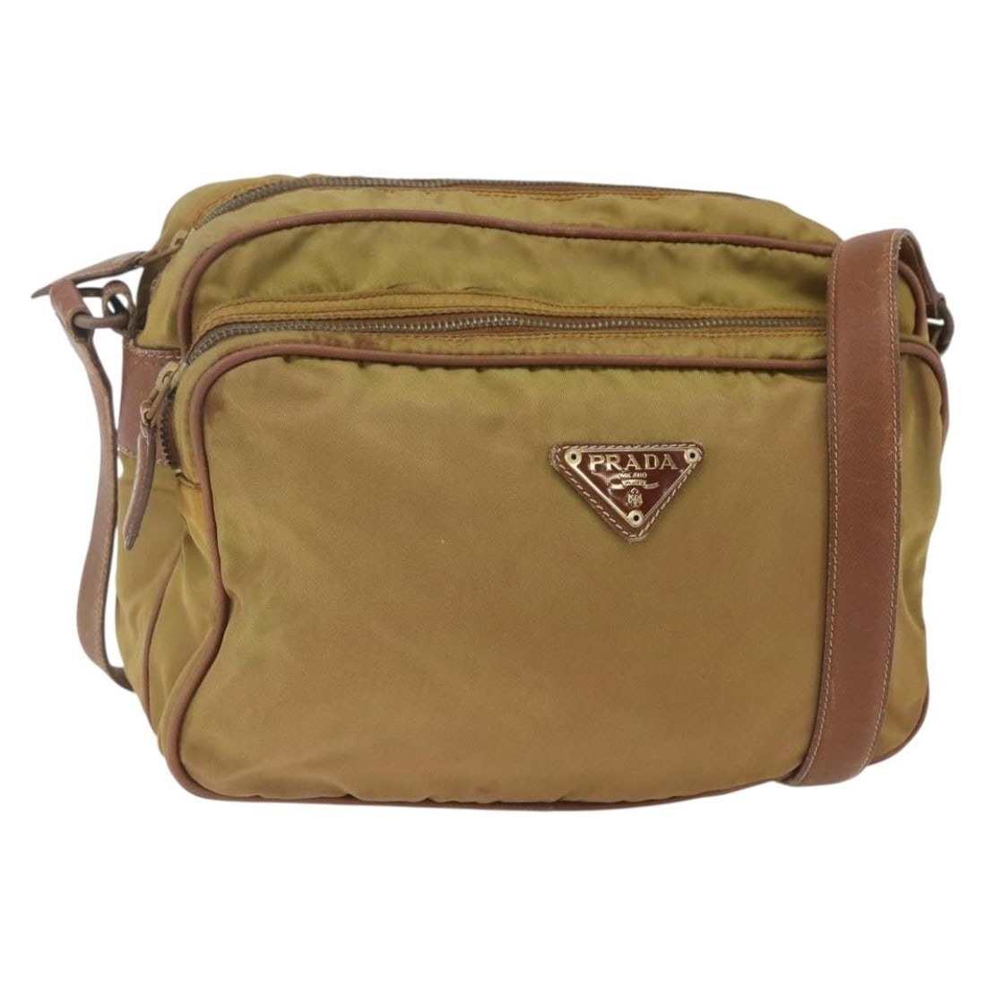 Brown Nylon Shoulder Bag by PRADA Made in Italy (1 of 18)