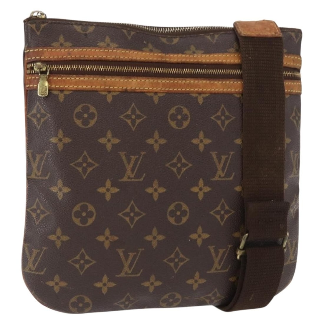 Louis Vuitton Pochette Bosphore Monogram Canvas Shoulder Bag M40044: Louis Vuitton Pochette Bosphore Monogram Canvas Shoulder Bag M40044 This Louis Vuitton Monogram Pochette Bosphore shoulder bag features the iconic Monogram canvas in brown, complemented by a practical