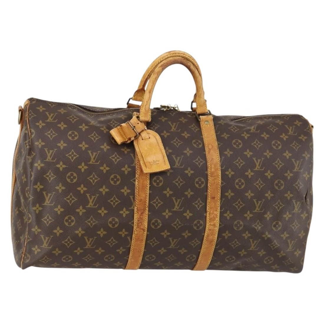 LOUIS VUITTON Monogram Keepall Bandouliere 55 Boston Bag M41414 Auth France (1 of 18)