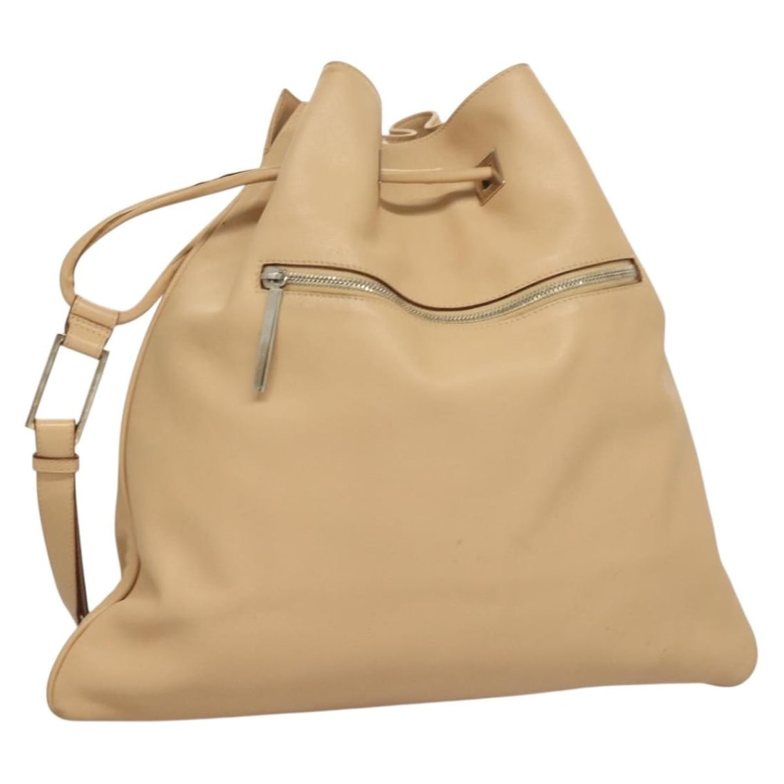 GUCCI Beige Silver Leather Shoulder Bag Made in Italy (1 of 18)