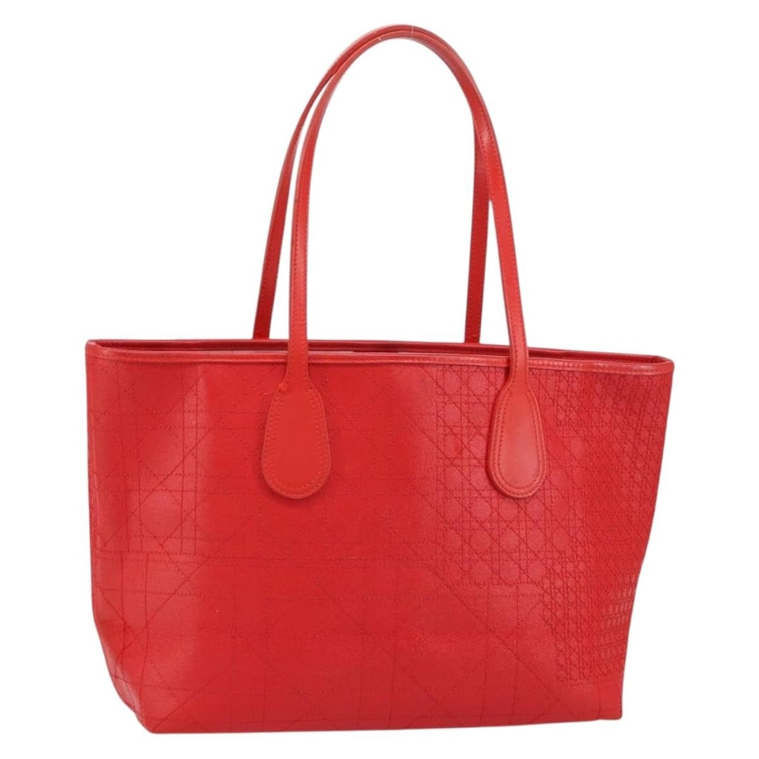 Christian Dior Red Silver Coated Canvas Canage Tote Bag Auth: Christian Dior Red Silver Coated Canvas Canage Tote Bag Auth This Christian Dior Canage Tote Bag combines luxury and practicality, featuring a striking red and silver design. Crafted from durable coat