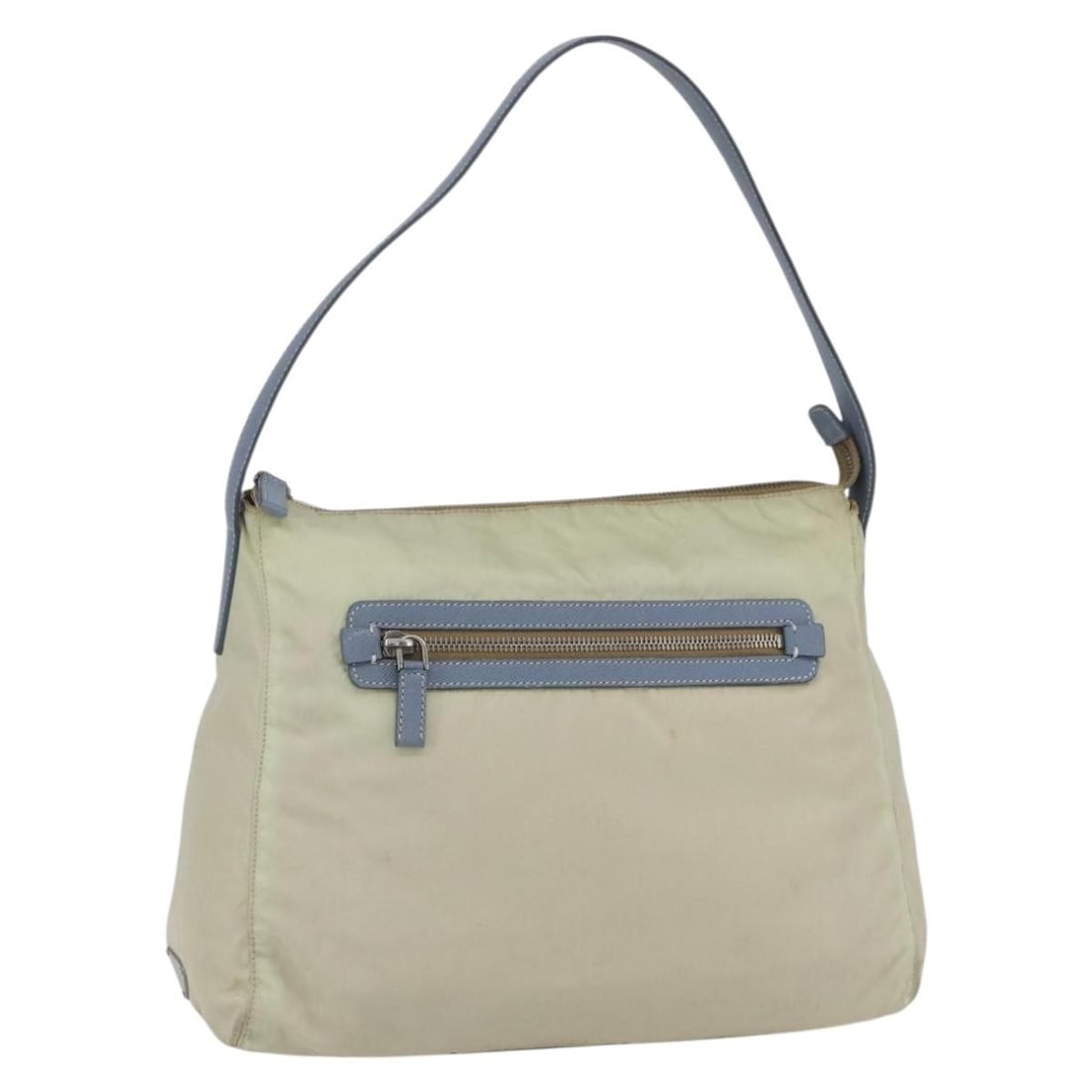 PRADA Beige Silver Nylon Shoulder Bag Authentic Italy (1 of 18)