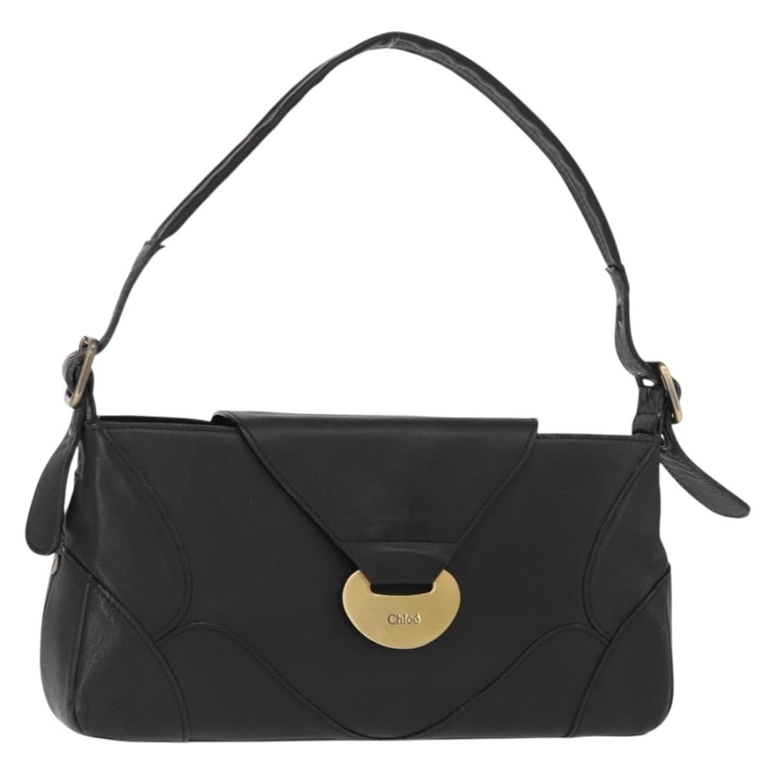 Chloe Black Leather Hand Bag Auth 156808 (1 of 18)