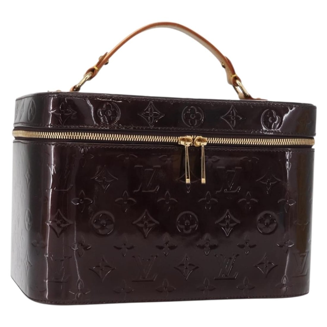 LOUIS VUITTON Monogram Vernis Vanity GM Amarante Cosmetic Pouch M93512 Auth (1 of 18)