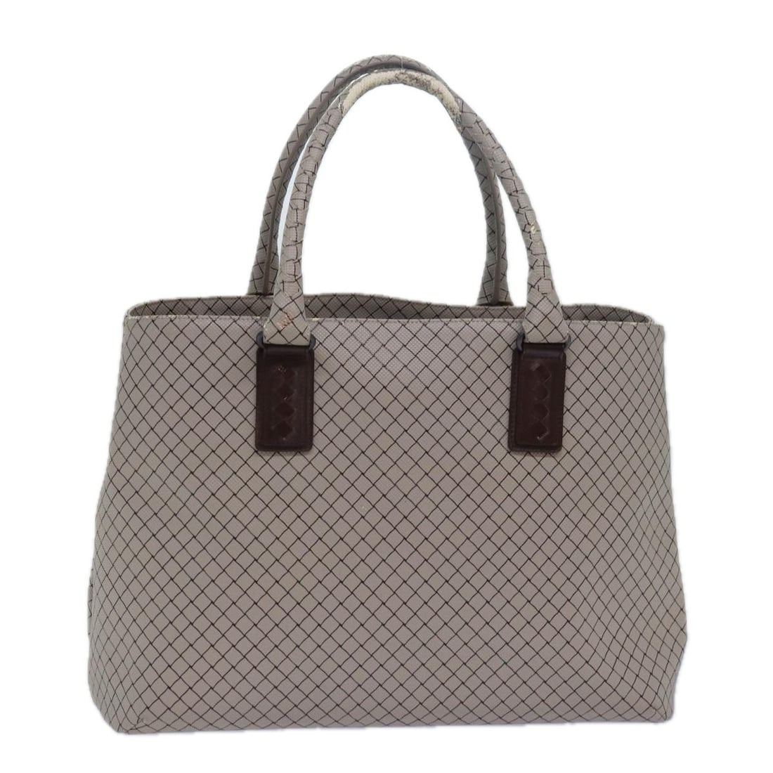 Bottega Veneta Gray PVC Leather Hand Bag Italy Auth BS15475 (1 of 18)