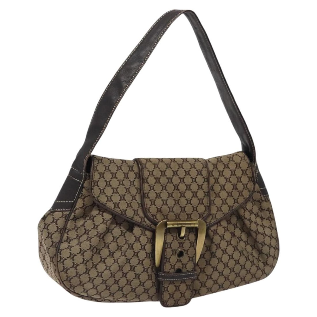 Brown Macadam Canvas Shoulder Bag by CELINE Italy (1 of 18)