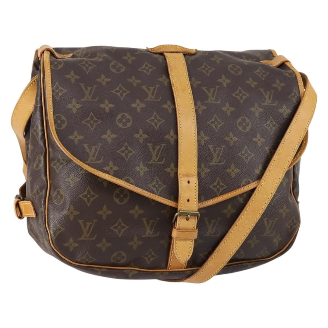 LOUIS VUITTON Monogram Saumur 35 Shoulder Bag M42254 Auth (1 of 18)