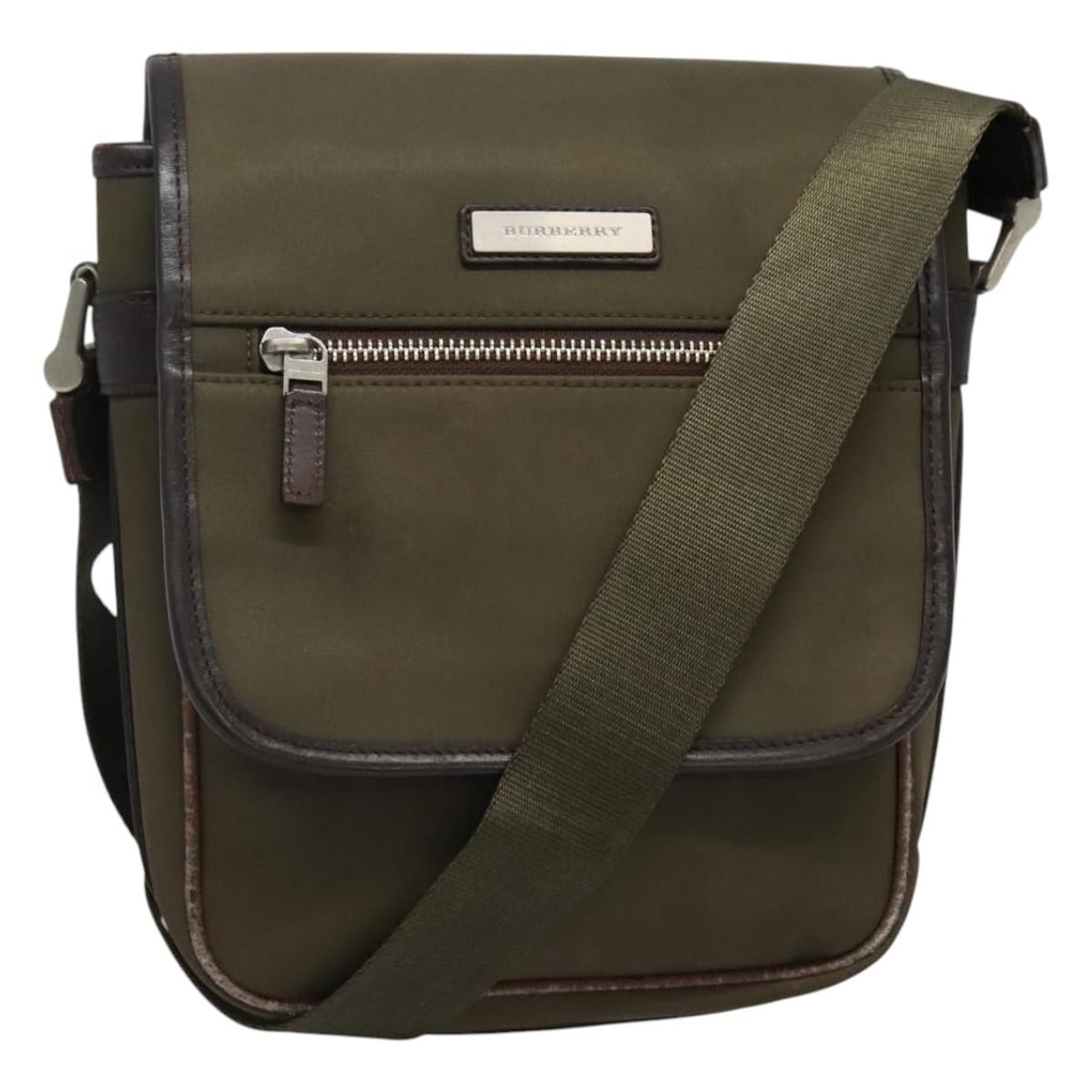 Burberry Khaki Nylon Shoulder Bag Adjustable Strap Made in Japan (1 of 18)