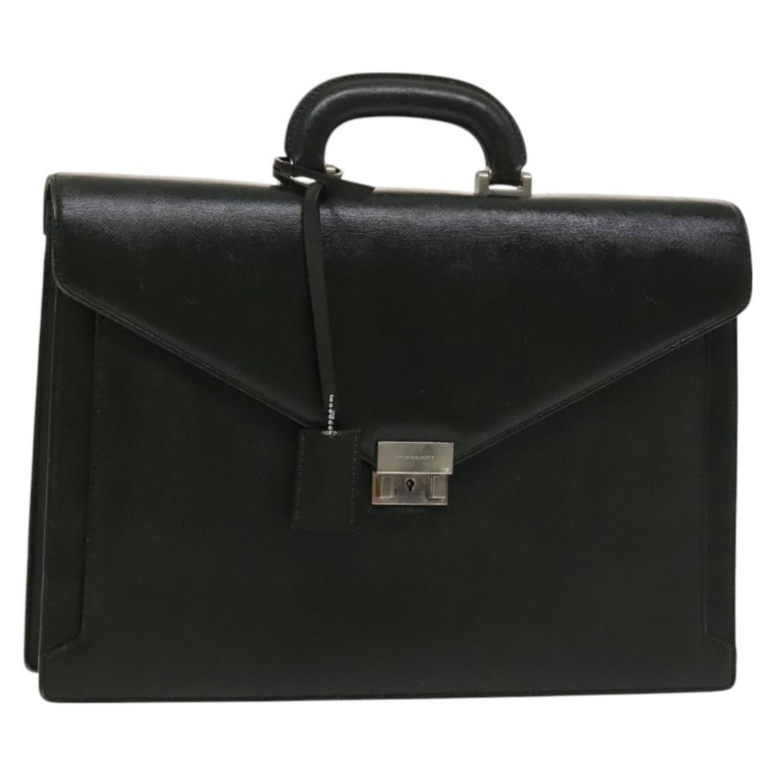 BURBERRY Green Leather Business Bag Authentic with Key (1 of 18)