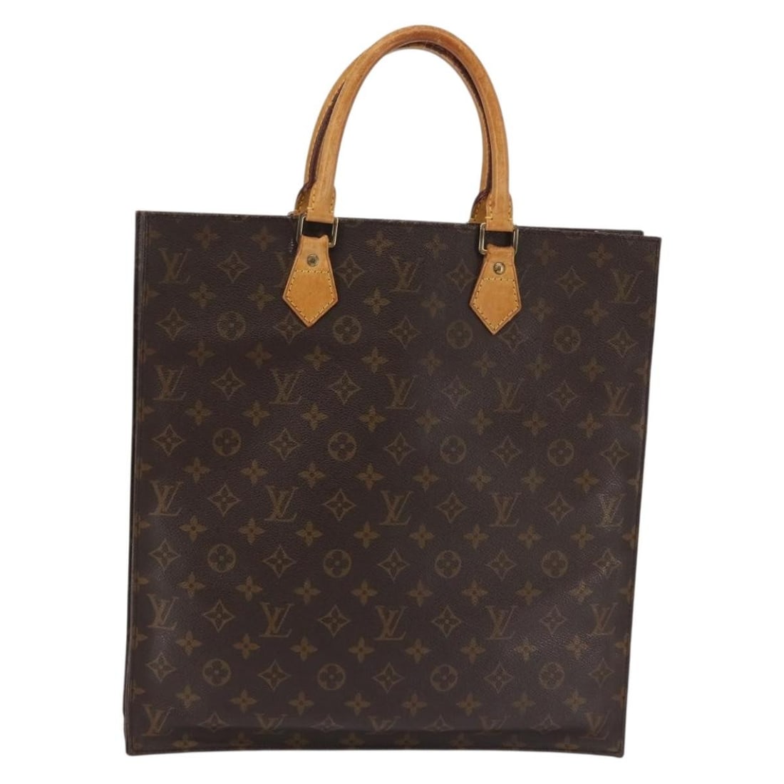 LOUIS VUITTON Monogram Sac Plat Hand Bag M51140 Made in France: LOUIS VUITTON Monogram Sac Plat Hand Bag M51140 Made in France This LOUIS VUITTON Monogram Sac Plat Hand Bag is a classic piece crafted in France, featuring the iconic Monogram Canvas exterior. Design