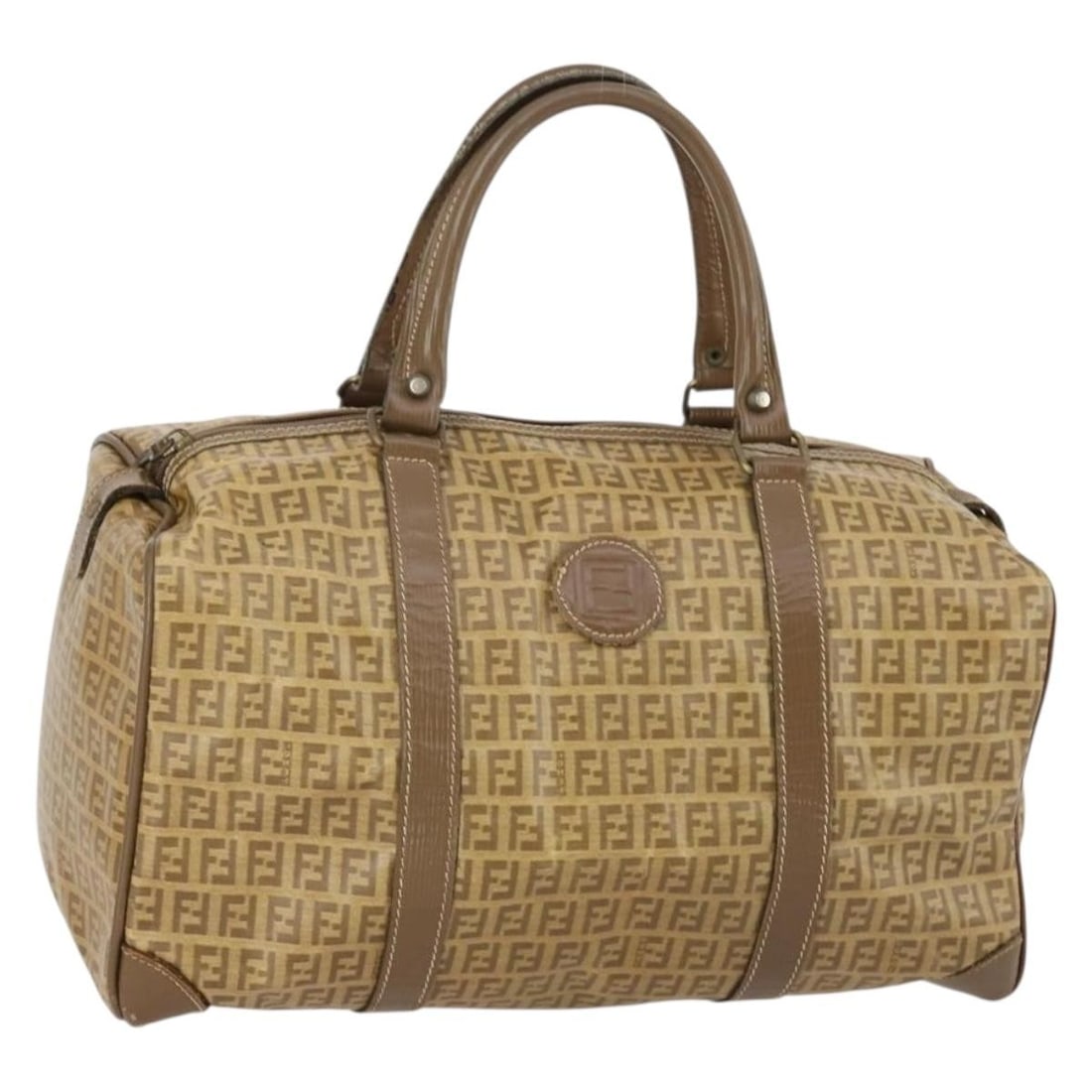 Fendi Beige Zucchino Canvas Boston Bag Made in Italy: Fendi Beige Zucchino Canvas Boston Bag Made in Italy This authentic FENDI Zucchino Canvas Boston Bag is a stylish accessory crafted in Italy. Made from durable coated canvas in a chic beige color, it