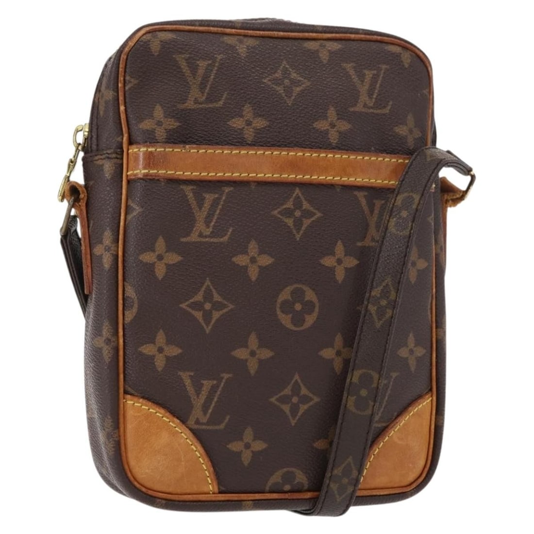 LOUIS VUITTON Monogram Danube Shoulder Bag M45266 Auth France: LOUIS VUITTON Monogram Danube Shoulder Bag M45266 Auth France The LOUIS VUITTON Monogram Danube Shoulder Bag is an iconic accessory that showcases the brand's timeless monogram canvas. Crafted in Fran