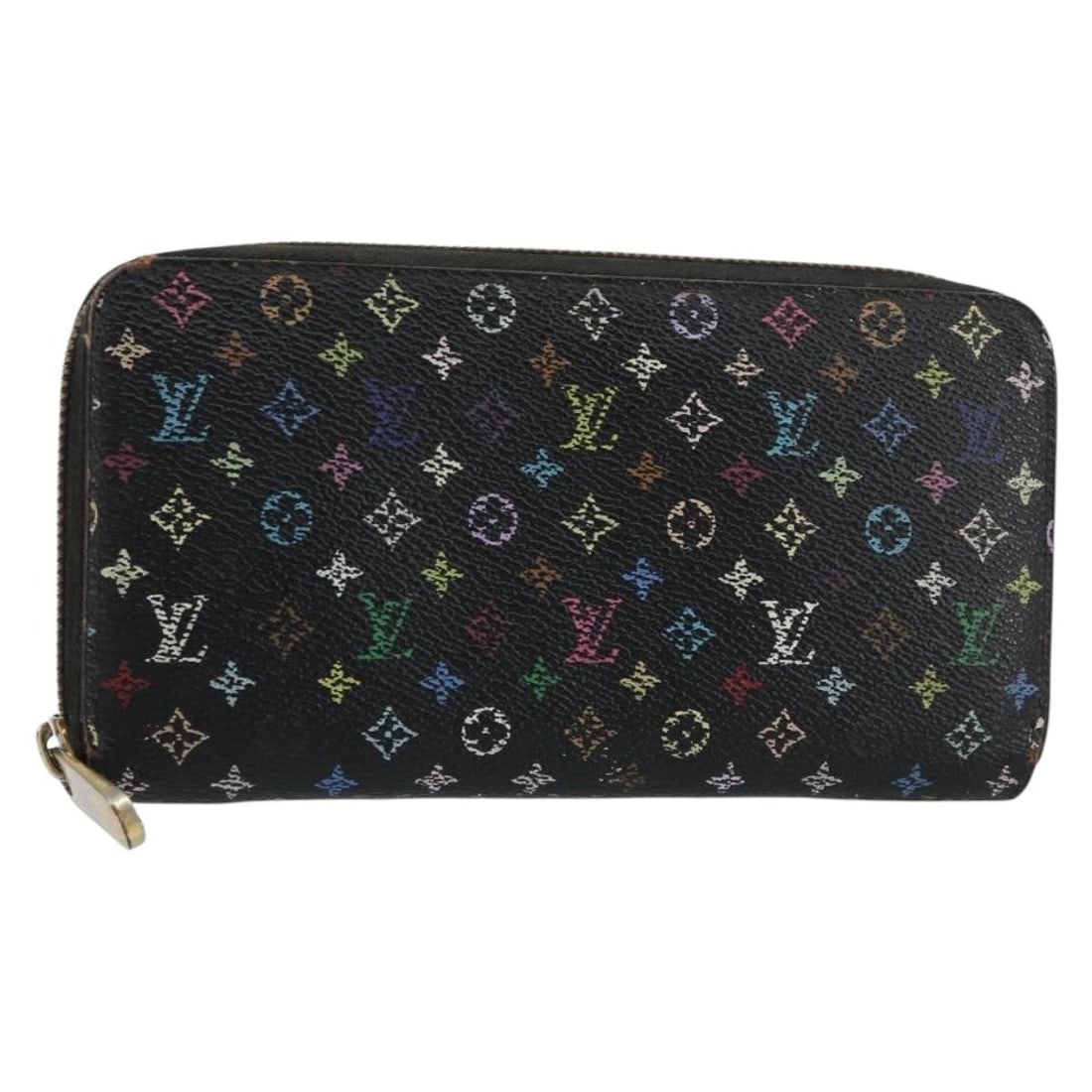 LOUIS VUITTON Monogram Multicolor Zippy Wallet Black M60243 Auth (1 of 18)