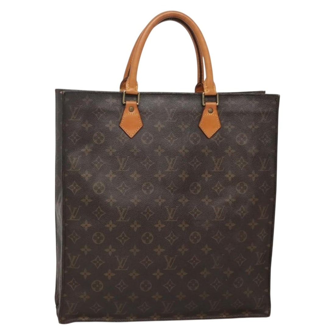 LOUIS VUITTON Monogram Sac Plat Hand Bag M51140 France Auth: LOUIS VUITTON Monogram Sac Plat Hand Bag M51140 France Auth Introducing the LOUIS VUITTON Monogram Sac Plat Hand Bag, a timeless piece crafted from durable Monogram Canvas. This stylish hand bag featu