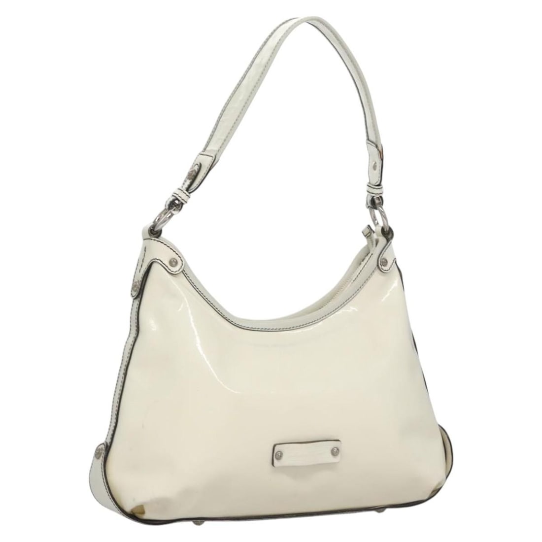 Salvatore Ferragamo White Enamel Shoulder Bag Auth 100748 Italy (1 of 18)