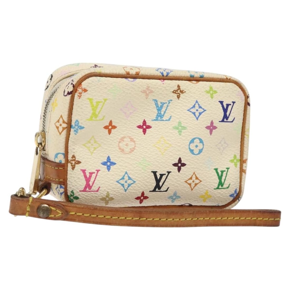 LOUIS VUITTON Monogram Multicolor Pouch Wapity White M58033 Auth (1 of 18)