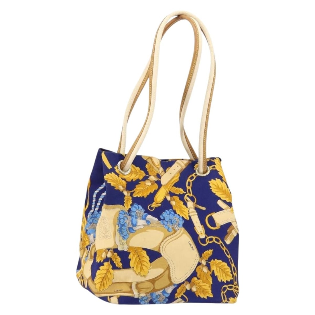 LOEWE Botanical Canvas Hand Bag Blue Silver Authentic (1 of 18)