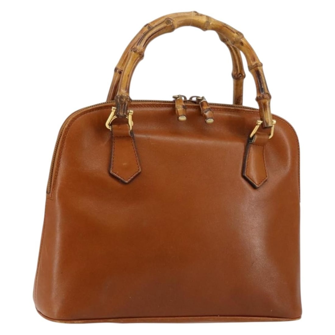 GUCCI Bamboo Hand Bag Leather Brown Gold 000 1274 0290 Authentic (1 of 18)